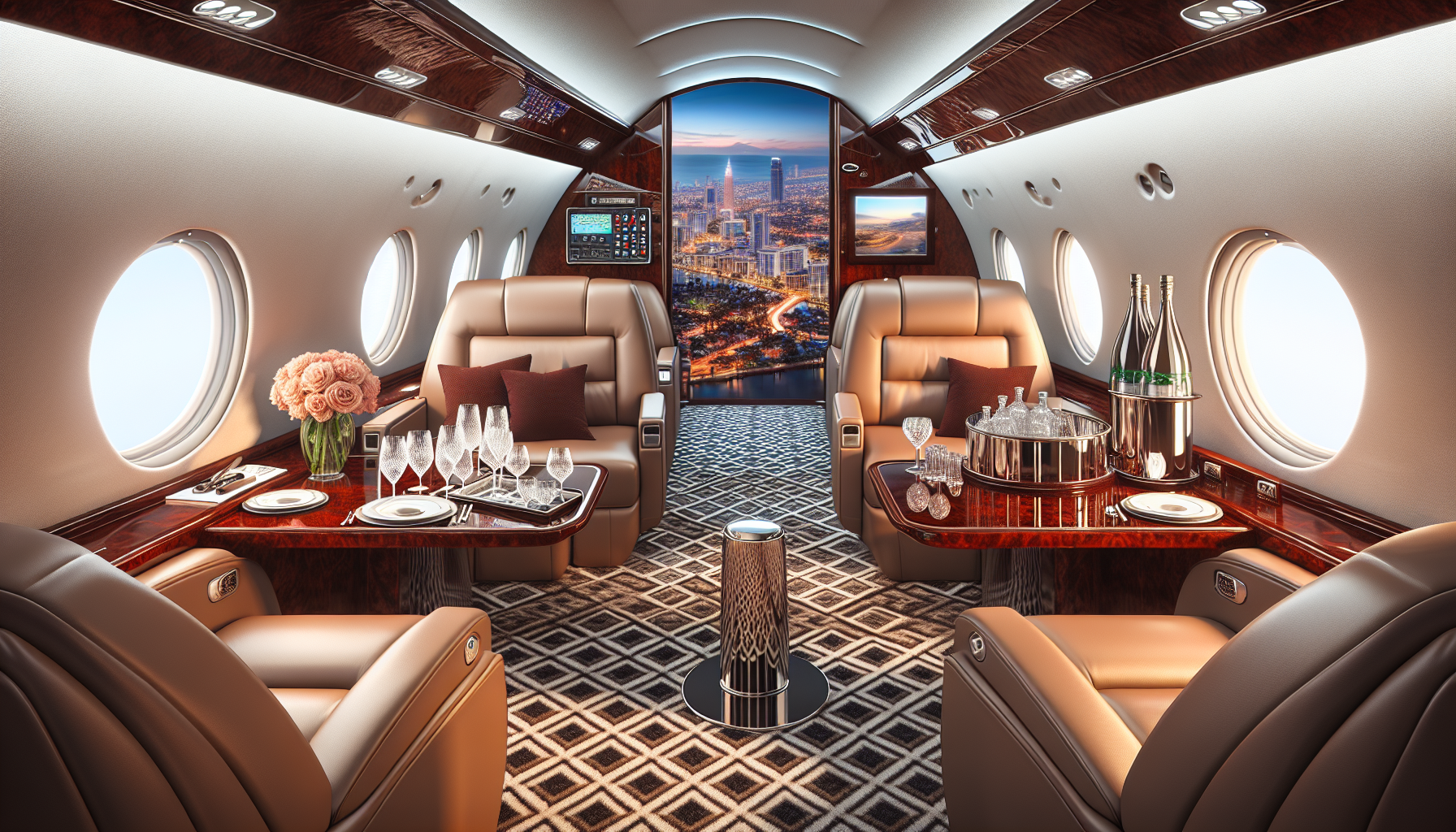 Luxury private jet interior