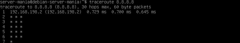 traceroute 8.8.8.8