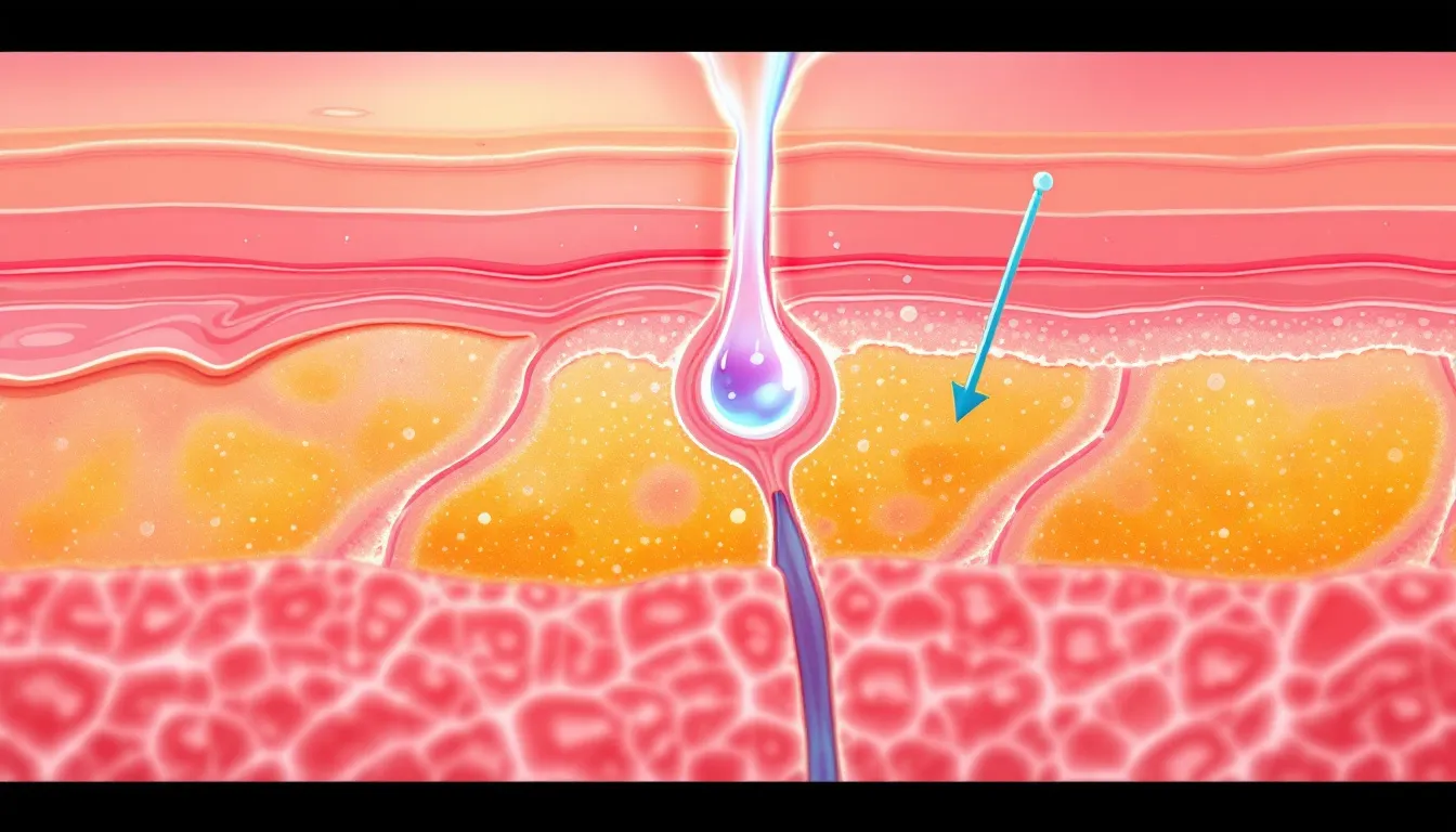 The animation illustrates the effects of a compromised skin barrier, showing the transition from healthy skin to damaged skin as external factors and harsh chemicals cause irritation and moisture loss. It emphasizes the importance of barrier repair products, like creams enriched with hyaluronic acid and fatty acids, to restore skin health and protect the skin's protective layer.