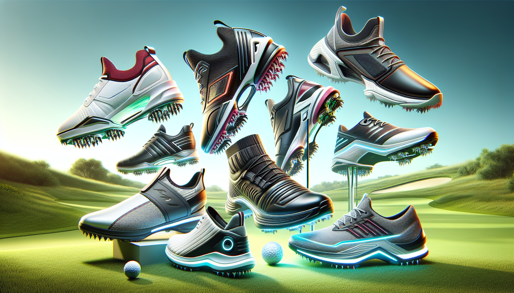 Illustration of top choices for best golf shoes in 2024