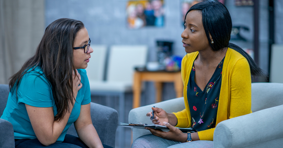 life coaching session between two women