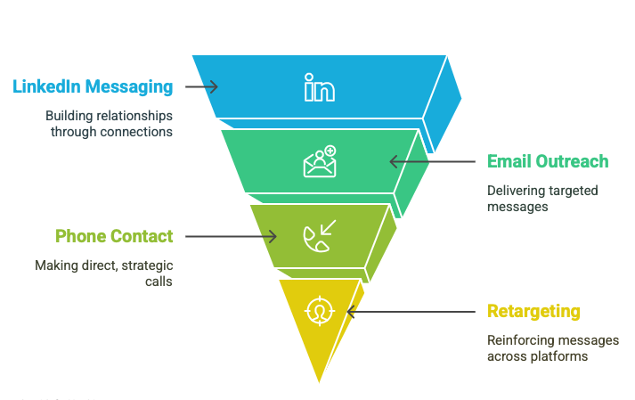 Multi-channel outreach sequence diagram