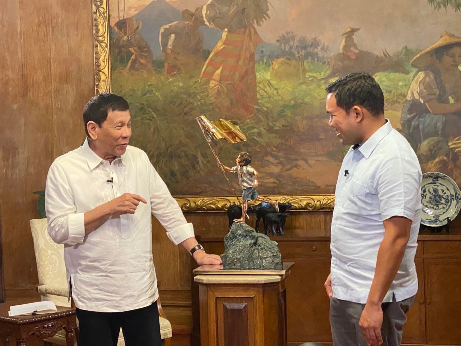 DPWH Secretary Mark Villar, one of the leaders of the BBB program, with President Duterte 