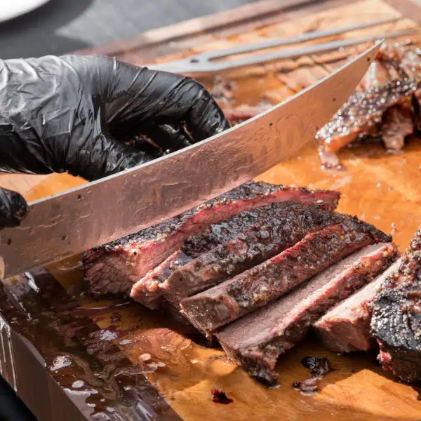 An image of Rooster's Rolling BBQ menu item: brisket.