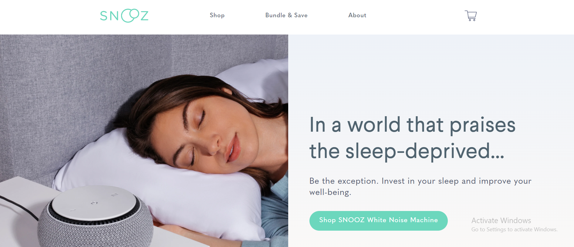 SNOOZ sells a portable white noise machine that helps users sleep better by masking disruptive sounds.