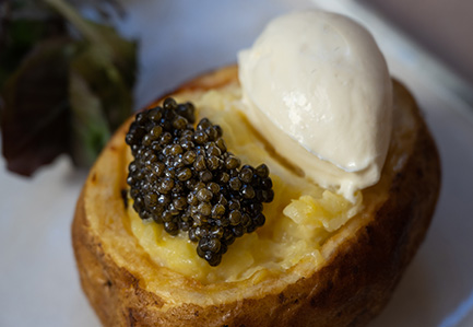 Potato with caviar