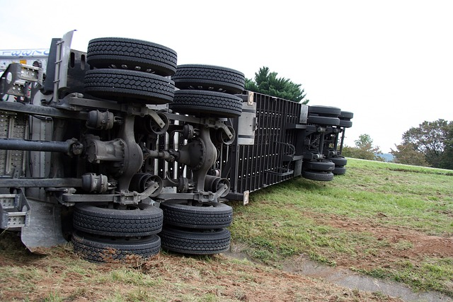 overturned truck; truck accident