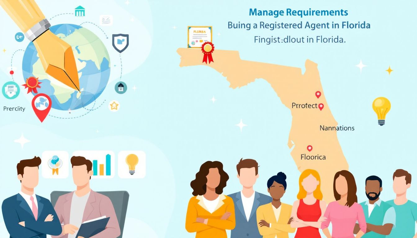 An illustration showing the requirements for a registered agent in Florida.