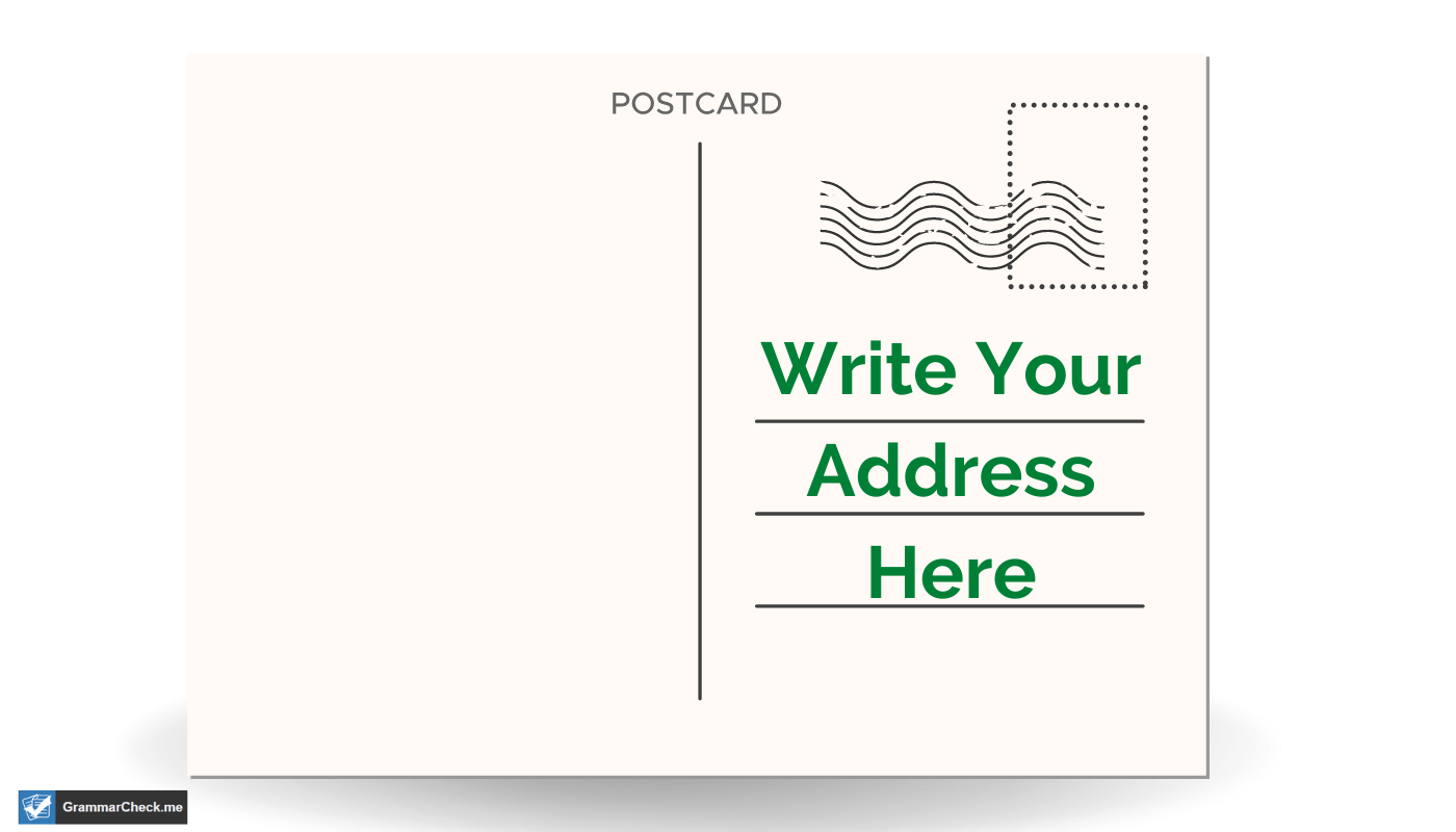 Picture showing where to put the recipient's address and return address