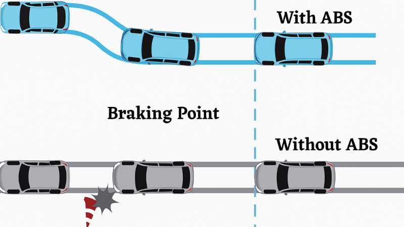 Anti-Lock Brakes control heavy braking and maintain tone wheel