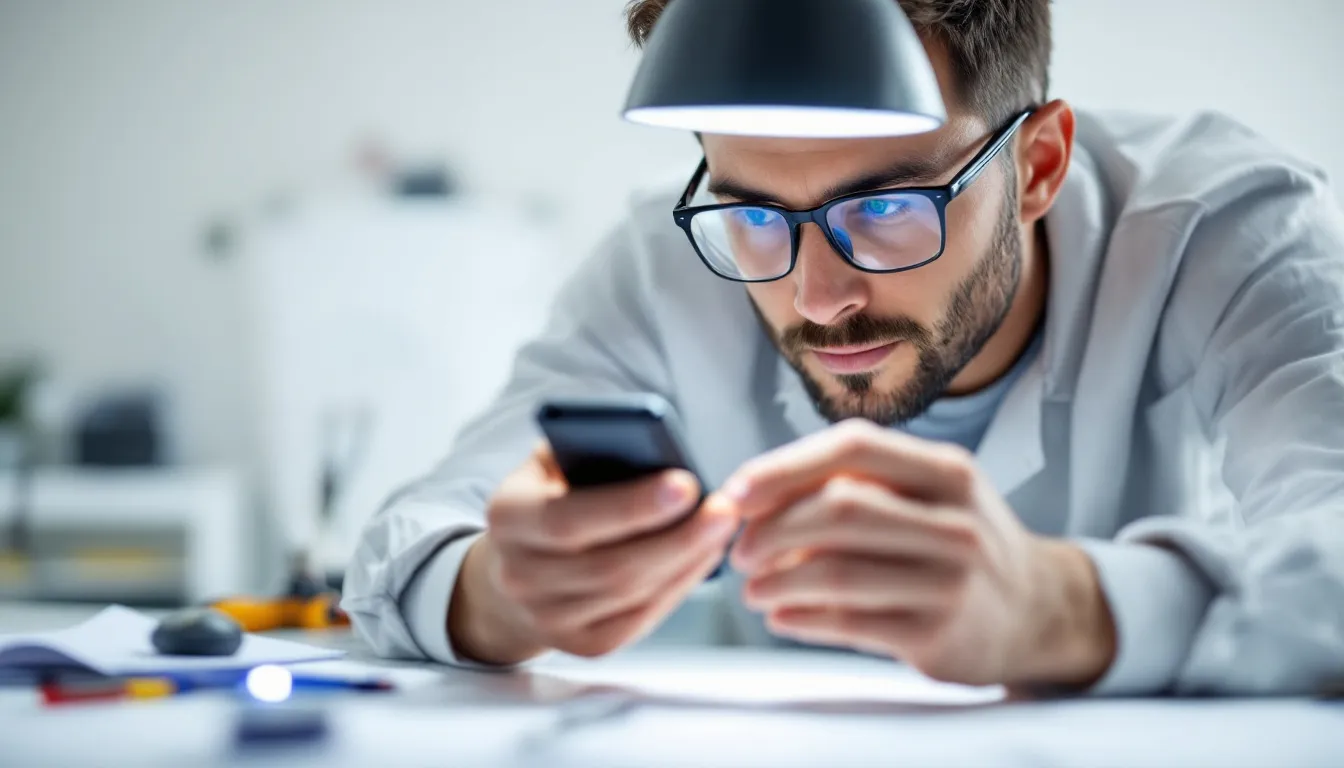 A person is closely inspecting the security features of a small hardware wallet, which is designed for managing digital assets with maximum security. The device showcases enhanced security elements, ensuring robust protection against online threats and unauthorized access.