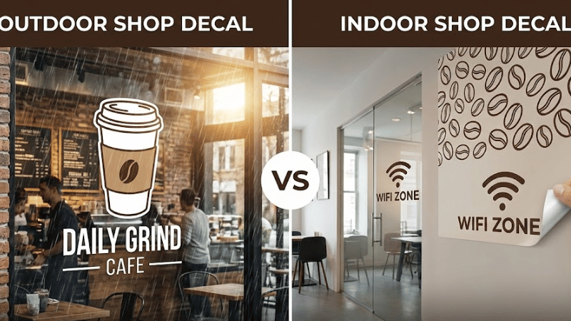 outdoor vinyl decals of shop vs indoor vinyl decals