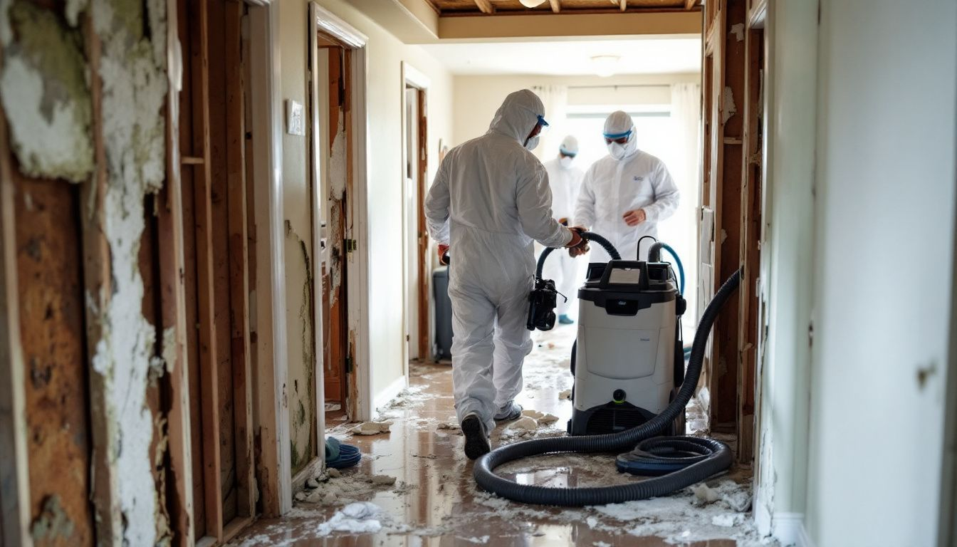 Highly trained professionals using advanced equipment for water damage restoration.