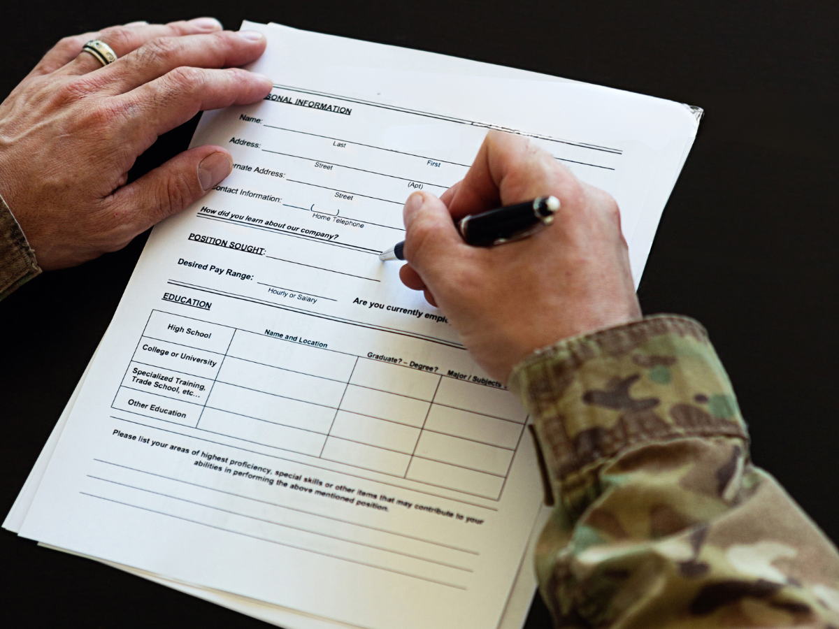 A veteran applying for VA benefits
