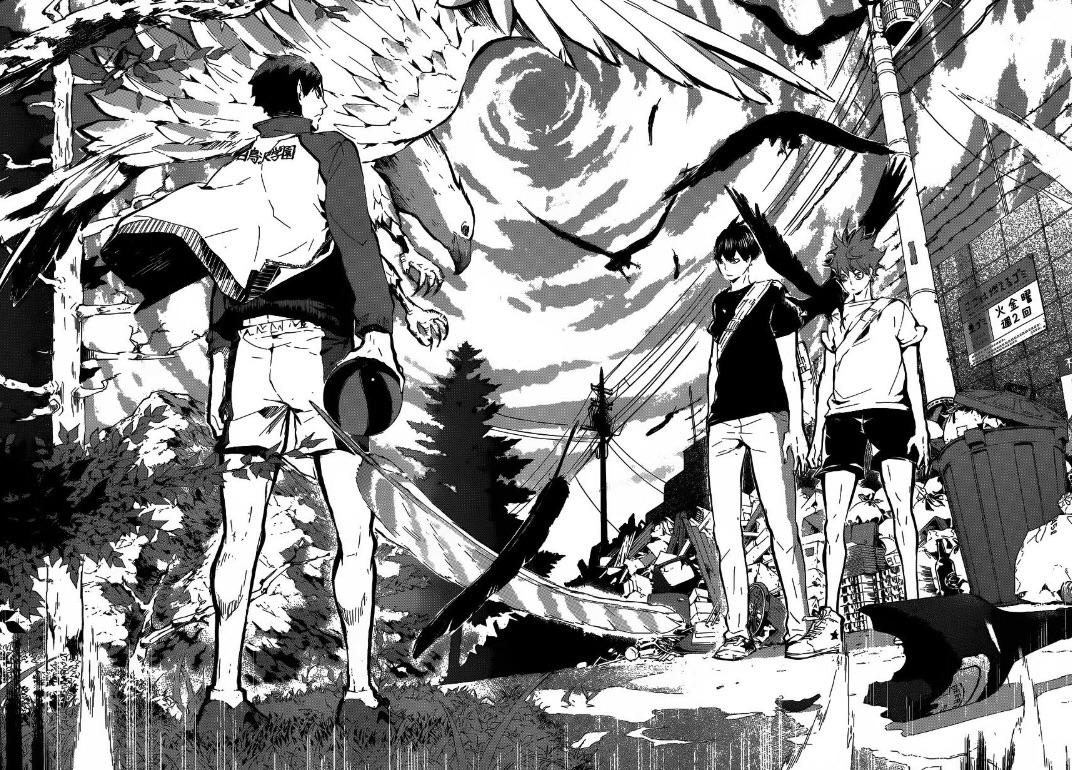 Hinata and Kageyama stand their ground against their strongest opponent, Ushiwaka from haikyuu!!