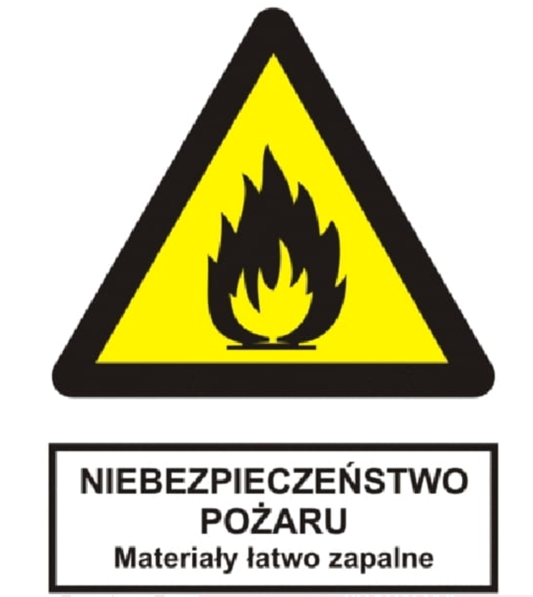 piktogram ostrzegawczy z opisem