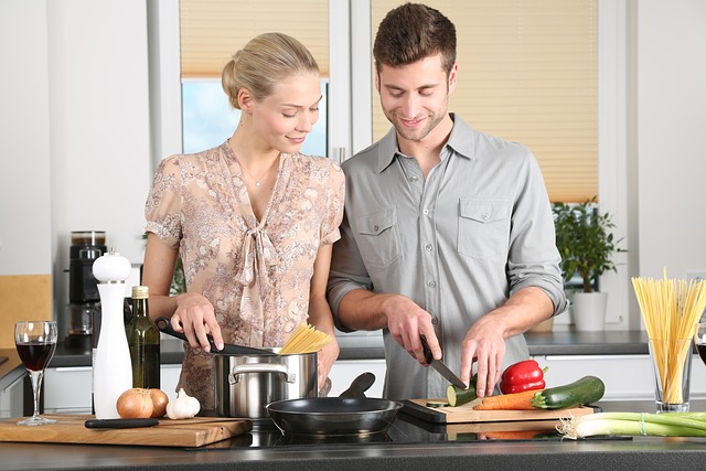 woman, man, kitchen, emergency fund, local farmers market savings accounts