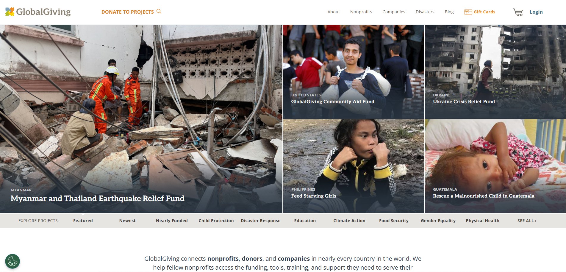 GlobalGiving - homepage