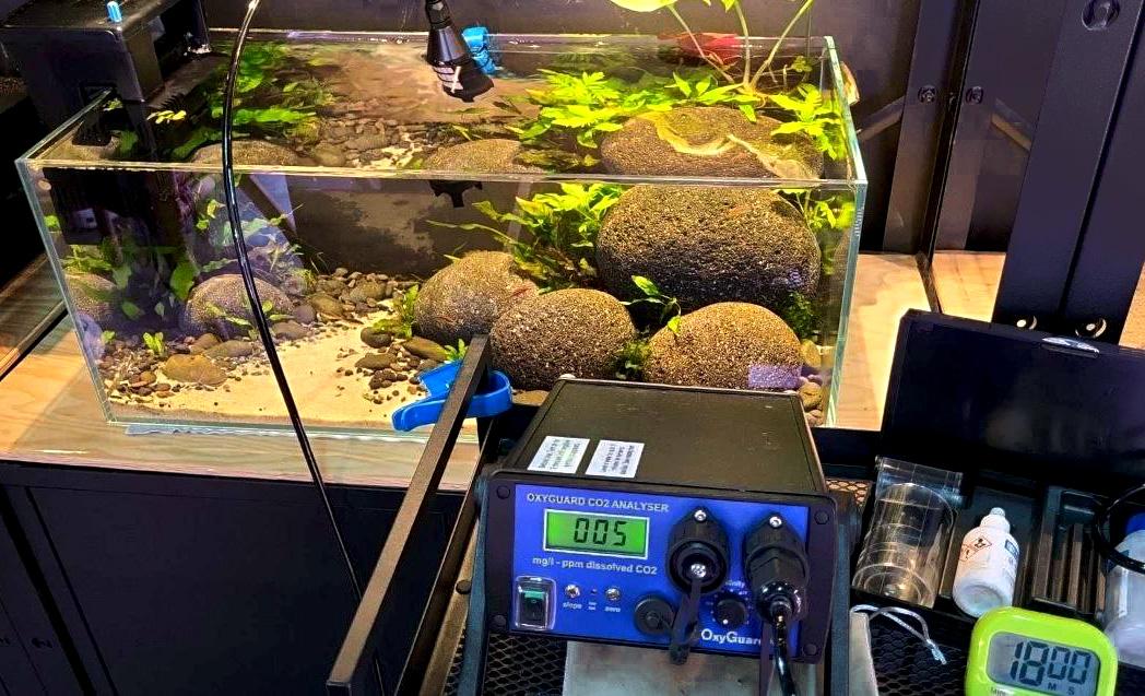 Measuring CO2 levels in a low tech aquarium using an Oxyguard CO2 Analyzer