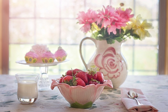 strawberries, bowl, summer