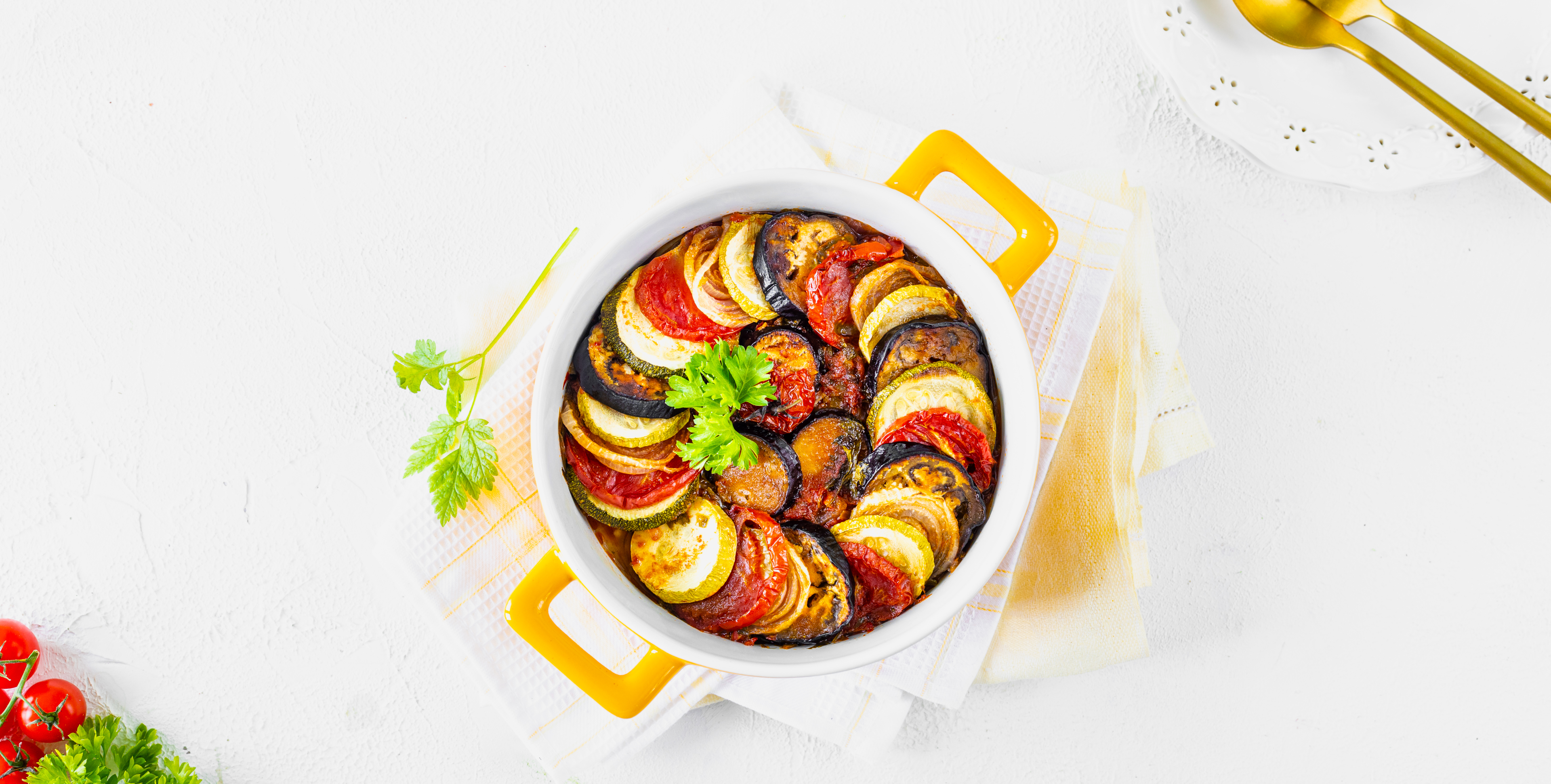 Golden roast potatoes, honey-glazed carrots and a colourful ratatouille are just a few perfect accompaniments to roast lamb.