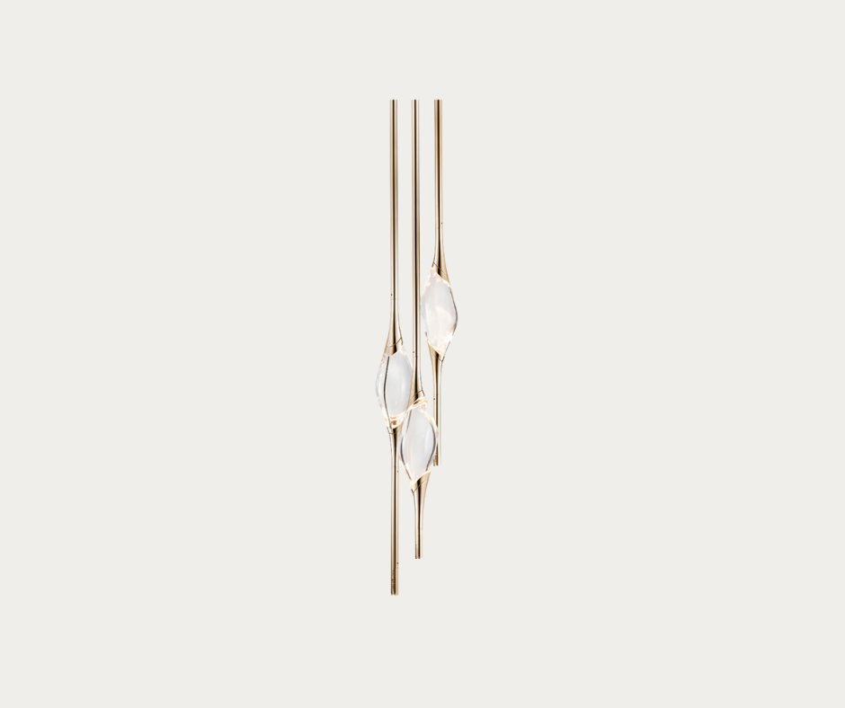 organic style lighting that also looks like more architectural lighting in this dripping gold chandelier from Artemest
