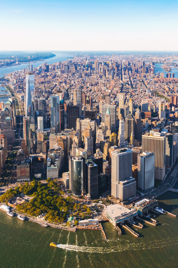 Manhattan from aerial view