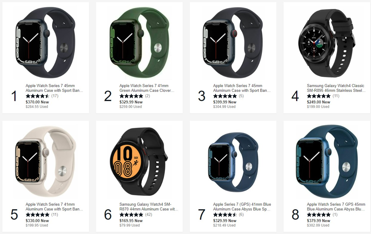 Best selling smart watches on eBay.
