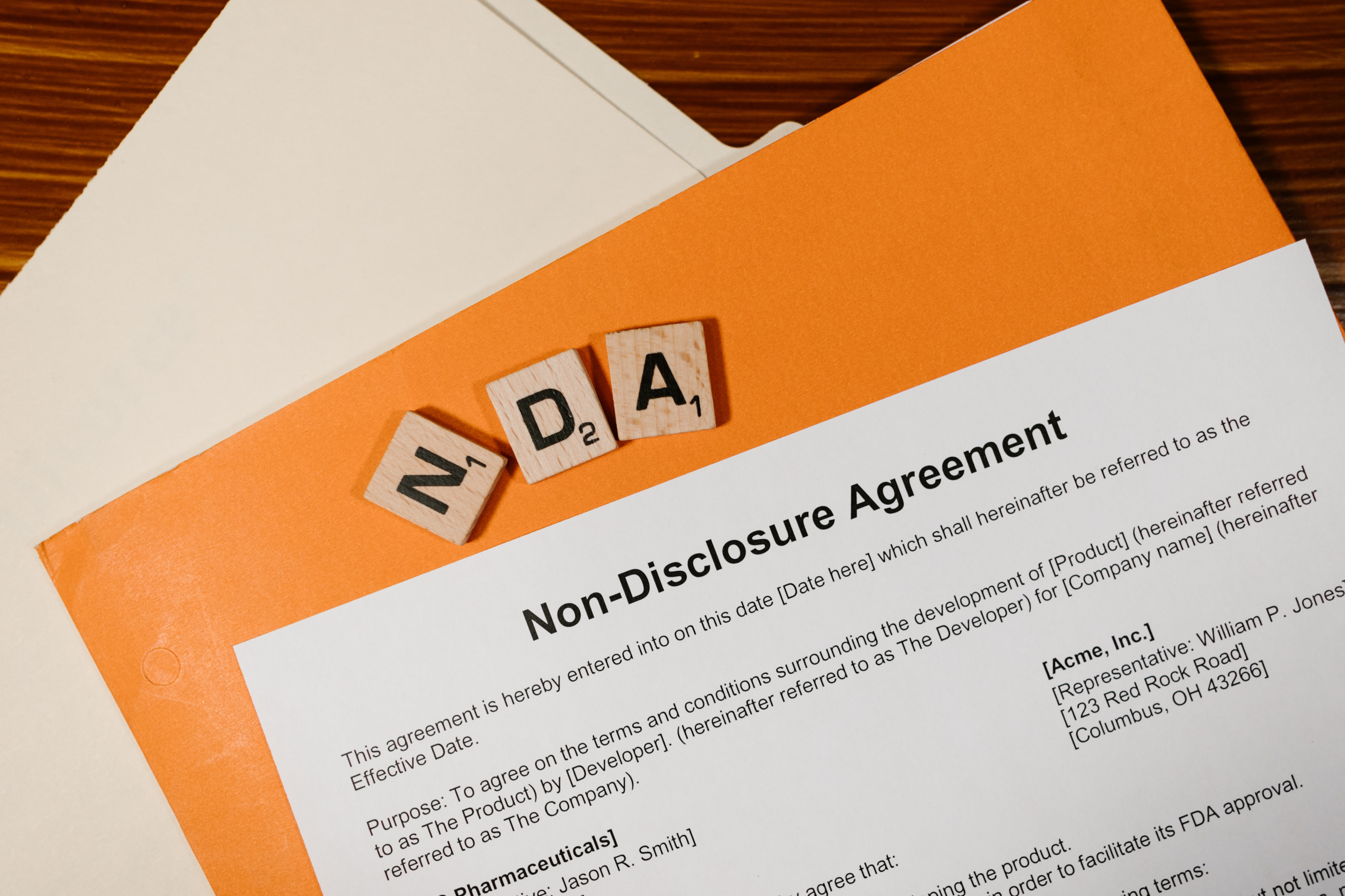 non-disclosure agreement (NDA)