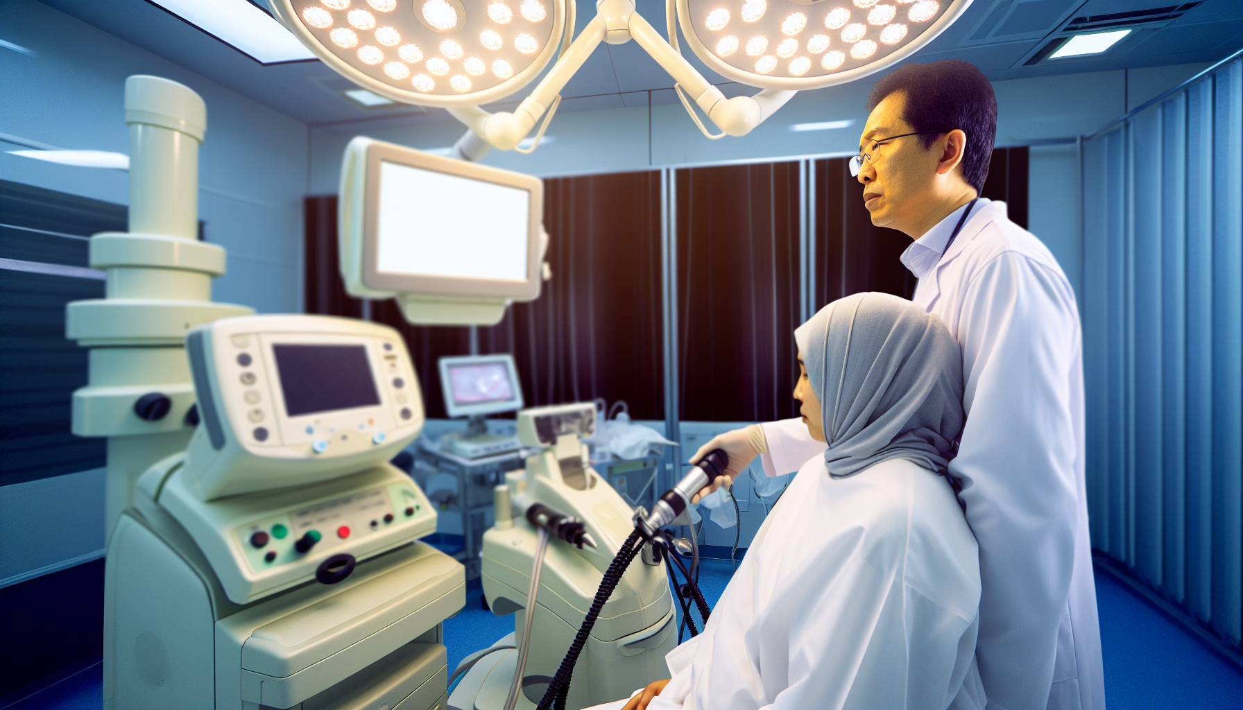 A person undergoing a colonoscopy procedure