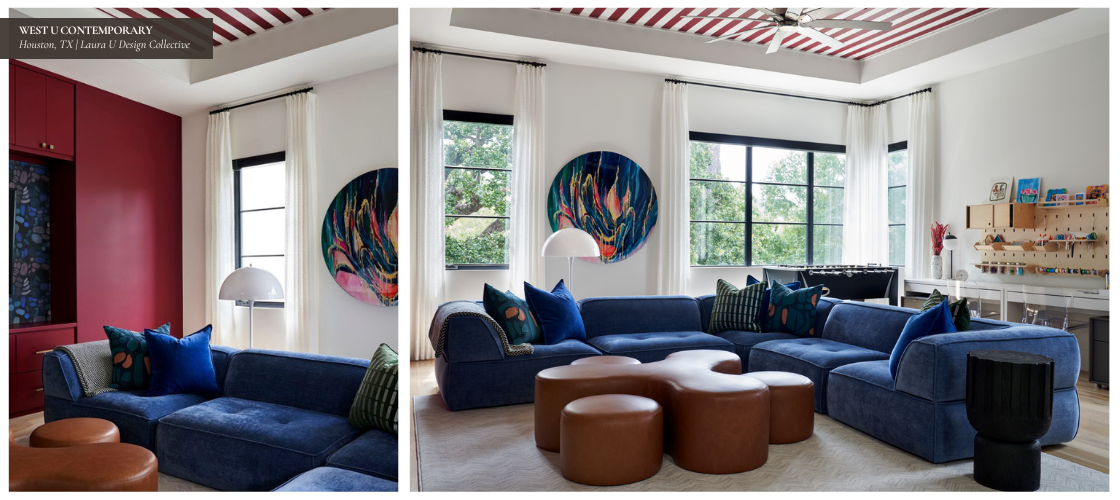 the cut of this custom sofa and the ottoman we paired with it make this interior feel layered; every choice was carefully considered