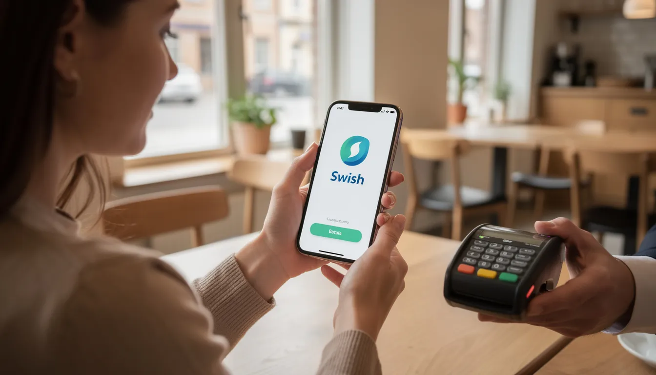 En person gör en mobilbetalning med Swish, där de sätter in pengar för att börja spela hos spelklubben. Bilden visar en smartphone med Swish-appen öppen och en betalning på 500 kr.