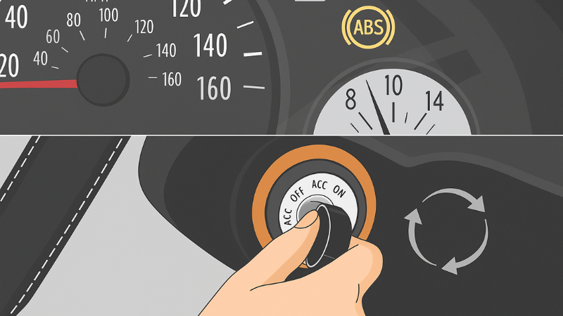 To reset ABS stands module just rotate the ignition key ON and OFF 3-5 times