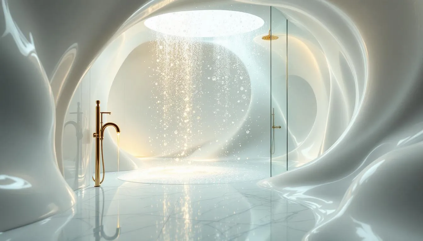 A luxurious shower experience in an elegant en suite bathroom.