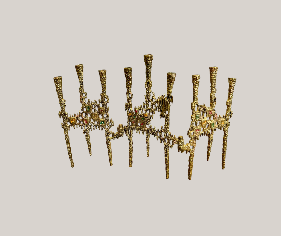 A Midcentury Brutalist Menorah from Casa Mare Vintage