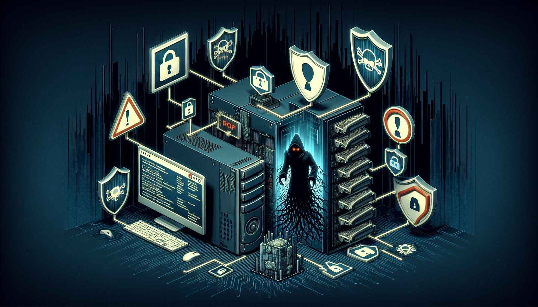 Illustration of DarkMe malware infection process