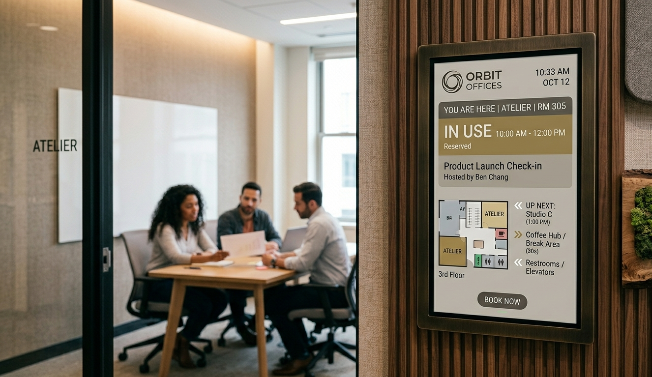 6 Best Digital Signage Software Companies for Meeting Room Displays 3 reducing distractions with better wayfinding and navigation