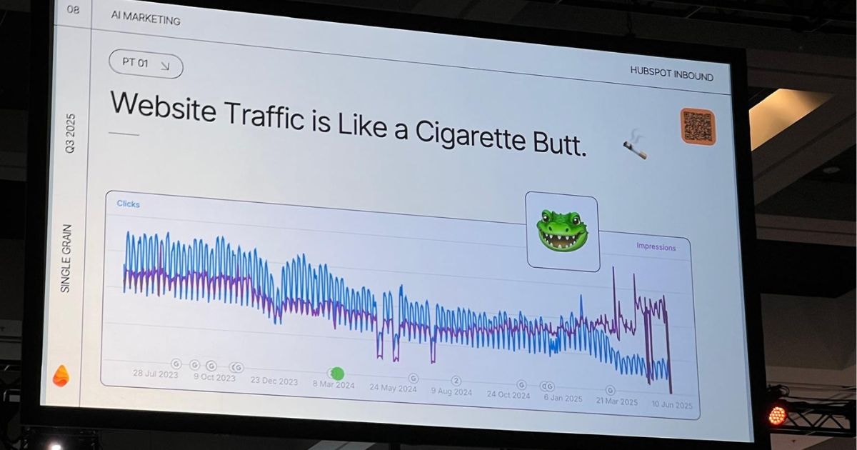 graph showing clicks are down and impressions are up within Google Search Console