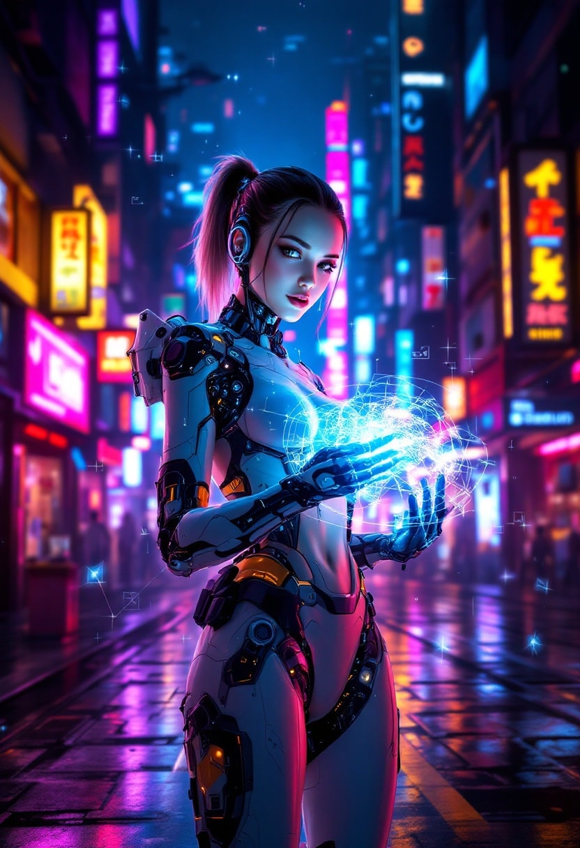 A futuristic cyberpunk