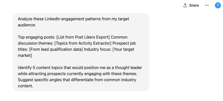 ChatGPT prompt example trending topics