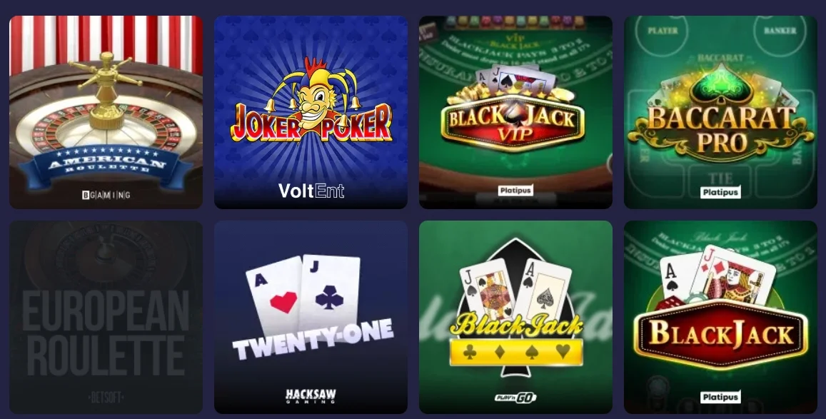 Variations of Binobet board games in the lobby