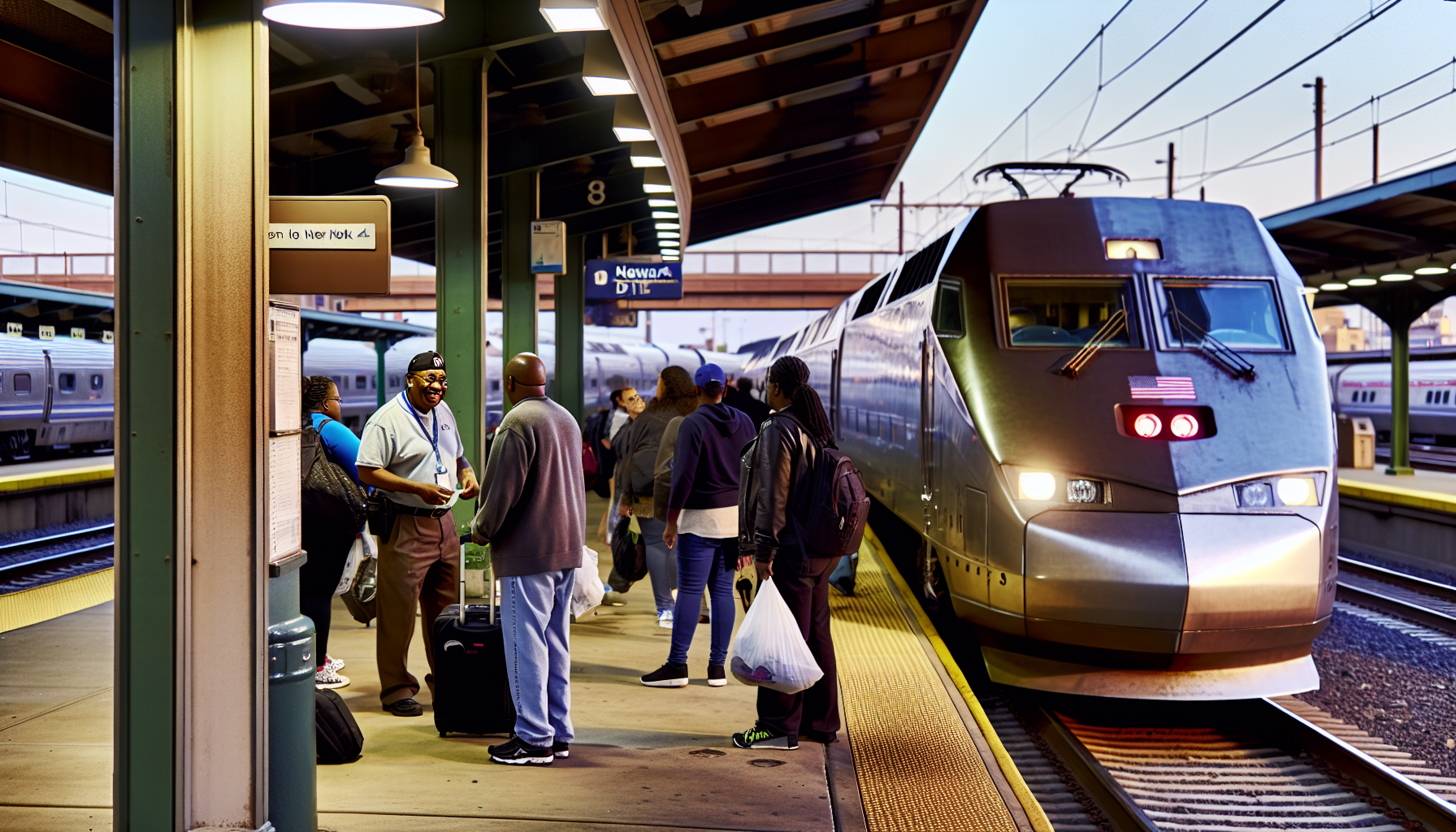 Train departing from Newark DE station