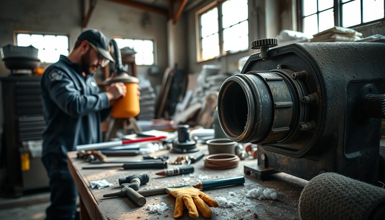 Sandblasting equipment maintenance
