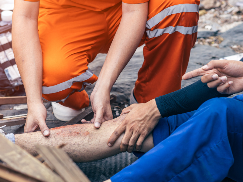Image of a person hurt after an accident.