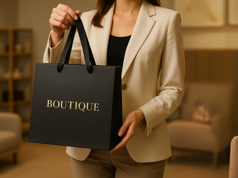 an illustration of a premium paper bag for premium customer experience 