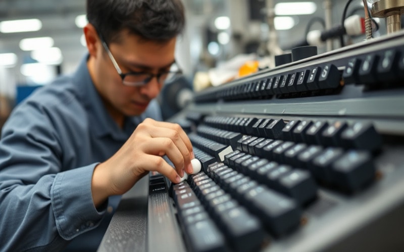 Testing functionality of a rubber dome keyboard