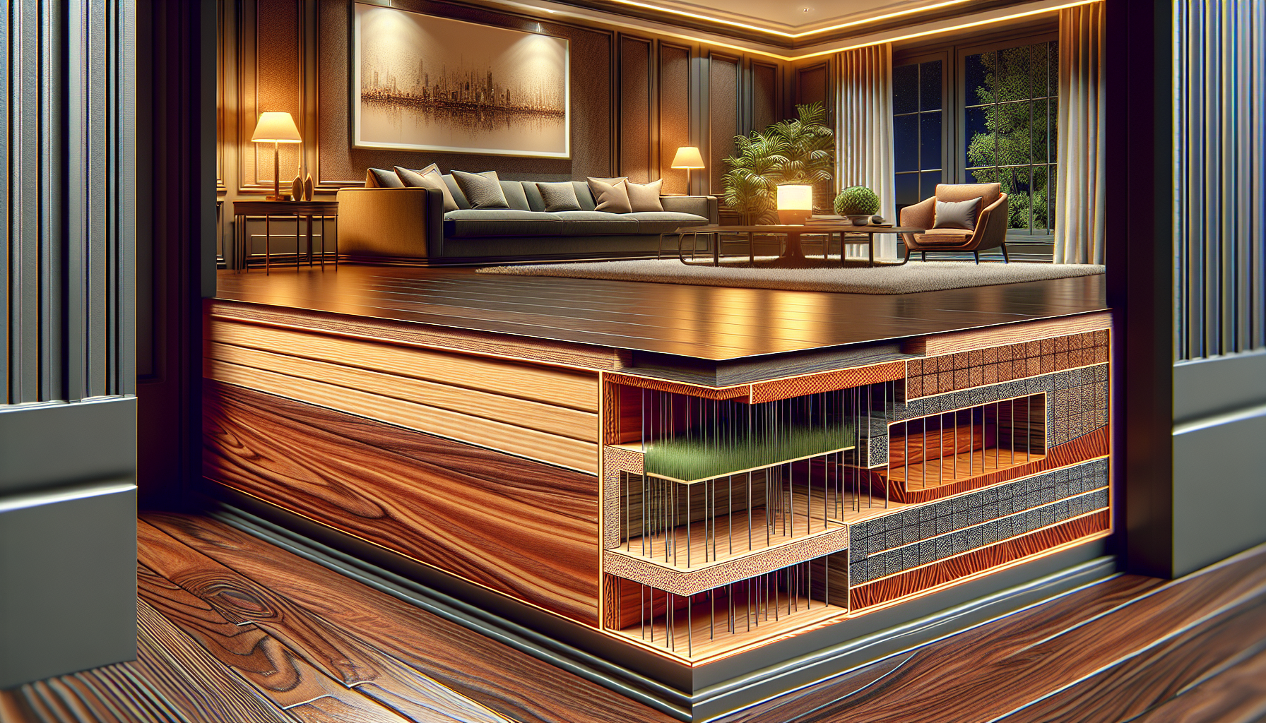 Illustration of matching acoustic flooring with interior aesthetics