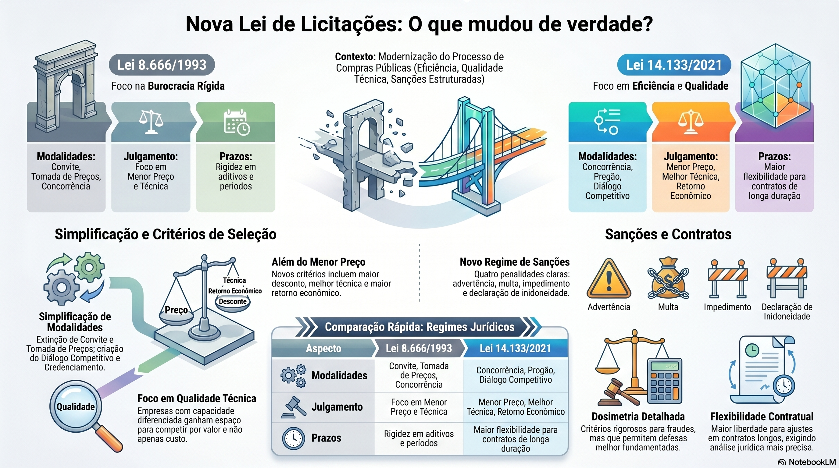 Nova lei de licita&ccedil;&otilde;es X Lei 8.666/93