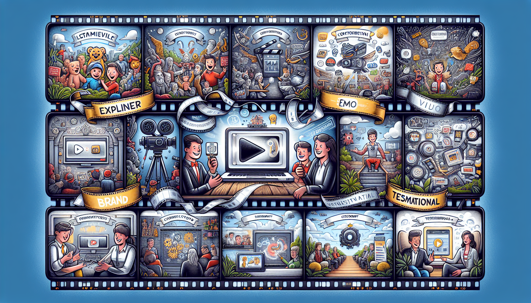 Illustration of various types of video marketing content