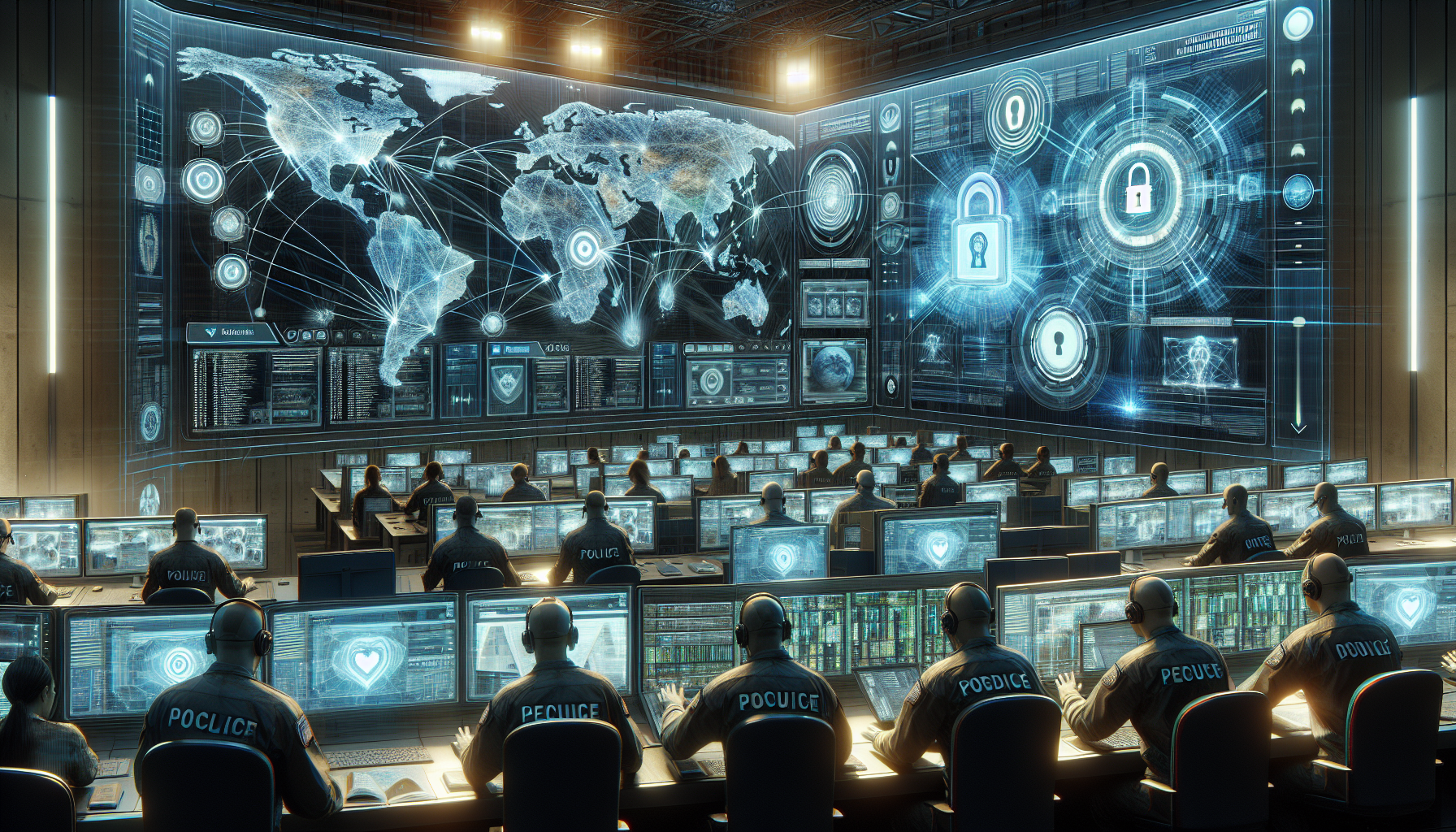 Illustration of advanced technology in security services